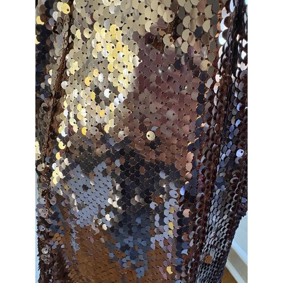 Free People Tribeca Sequin Mini Party Dress - 2 - Copper, Open Back, NYE Holiday - Picture 14 of 16